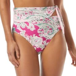 Carmen Marc Valvo Scarf Tie High Waist Bikini Bottom - Bellagio Paisley -Swim Wear Shop C2J433 970 alt02
