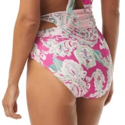 Carmen Marc Valvo Scarf Tie High Waist Bikini Bottom - Bellagio Paisley -Swim Wear Shop C2J433 970 alt03