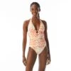 Carmen Marc Valvo Deep V-Neck Tankini Top - Sun Set Palm -Swim Wear Shop C3B471 970