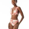 Carmen Marc Valvo Ruched Bikini Top - Tiger Lily -Swim Wear Shop C3M477 603 R