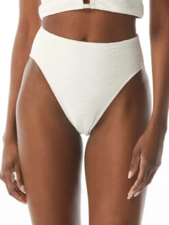 Carmen Marc Valvo High Waist Bikini Bottom - Wave Texture