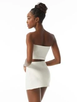 Carmen Marc Valvo Bandeau Crop Bikini Top - Wave Texture -Swim Wear Shop C3S487 110 alt03 R