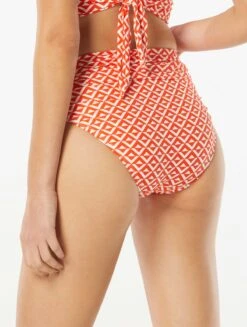 Carmen Marc Valvo Classic Shirred Waist Bikini Bottom - Island Diamond -Swim Wear Shop C4N223 816 alt01
