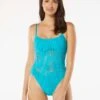 Carmen Marc Valvo Scoop Neck One Piece Swimsuit - Pyramid Texture -Swim Wear Shop C4R515 459