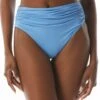 Carmen Marc Valvo Classic Shirred Waist Bikini Bottom - Solids -Swim Wear Shop C66223 489 R