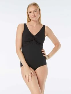 Gabar Chlorine Resistant Twist Front One Piece Swimsuit - Solids