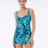 Gabar Chlorine Resistant Twist Bra Swim Dress - Ocean Fern -Swim Wear Shop G7E318 493