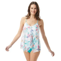 Beach House Kerry Mesh Layer Underwire Tankini Top - Floral Fantasy