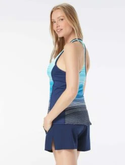 Beach House Swim Erinna Racerback Zipper Front Tankini Top - Sunset Stripe -Swim Wear Shop H1A866 511 alt03