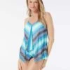 Beach House Swim Kerry Mesh Layer Underwire Tankini Top - Sunset Stripe -Swim Wear Shop H1A893 511
