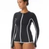 Beach House Sport Ava Zip Front Rash Guard - Piping 2 Beach House Sport Ava Zip Front Rash Guard - Piping -Swim Wear Shop H22719 001 R