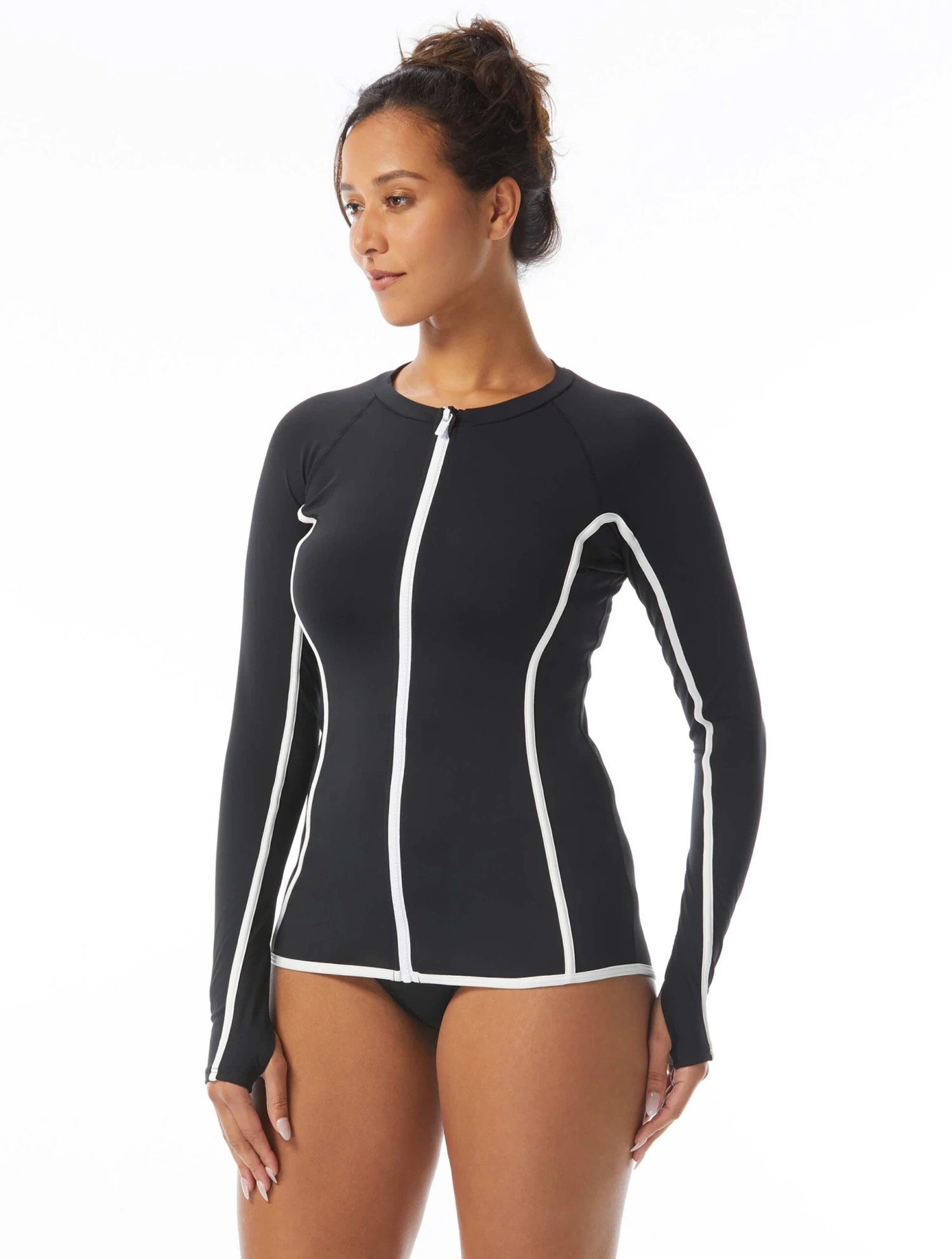 Beach House Sport Ava Zip Front Rash Guard - Piping 3 Beach House Sport Ava Zip Front Rash Guard - Piping