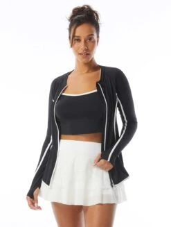 Beach House Sport Ava Zip Front Rash Guard - Piping 10 Beach House Sport Ava Zip Front Rash Guard - Piping -Swim Wear Shop H22719 001 alt03 R