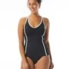 Beach House Sport Ambition Slim Fit Cross Back Tankini Top - Piping