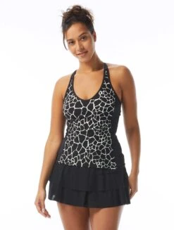 Beach House Sport Ambition Slim Fit Cross Back Tankini Top - Desert Giraffe -Swim Wear Shop H28982 001 alt02 R