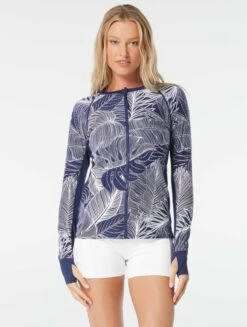 Beach House Sport Ava Zip Front Rash Guard - Paradise Palm