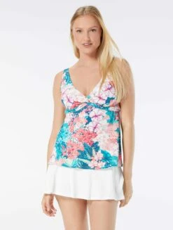 Beach House Swim Willow Twist Front Underwire Tankini Top - Island Floral -Swim Wear Shop H42756 970 alt02