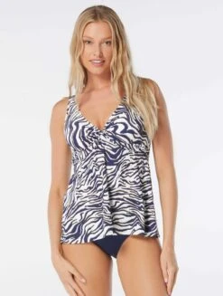 Beach House Swim Willow Twist Front Underwire Tankini Top - Wild Tiger