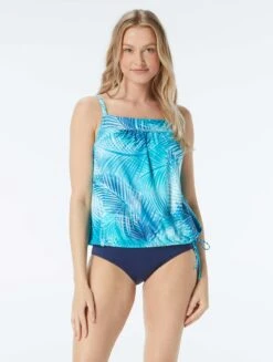 Beach House Swim Audrey Blouson Tankini Top - Shadow Fern -Swim Wear Shop H49529 435 alt04