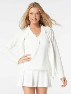 Beach House Swim Phoebe Relaxed Fit Ruffled Sun Guard - Pique Solids -Swim Wear Shop H51750 100 alt02