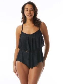 Beach House Swim Portia Mesh Layer Tankini Top - Crochet Soleil