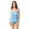 Beach House Swim Jane Ruffle Tankini Top - Seaglass Stripe -Swim Wear Shop H79025 435