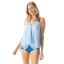 Beach House Swim Kerry Mesh Layer Underwire Tankini Top - Seaglass Stripe -Swim Wear Shop H79893 435 alt02