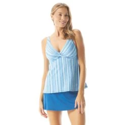 Beach House Swim Willow Twist Underwire Tankini Top - Seaglass Stripe