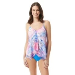 Beach House Swim Kerry Mesh Layer Underwire Tankini Top - Frond Of You