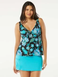 Beach House Swim Willow Twist Front Underwire Tankini Top - Vineyard Floral -Swim Wear Shop H95970 001 alt02