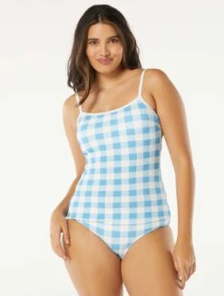 Beach House Swim Lexi Fitted Tankini Top - Summer Gingham