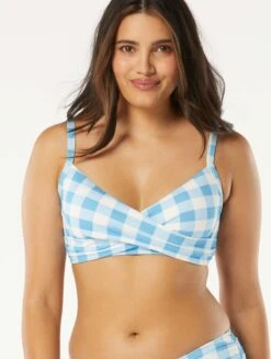Beach House Swim Christa Wrap Underwire Bikini Top - Summer Gingham -Swim Wear Shop H96784 437 alt02
