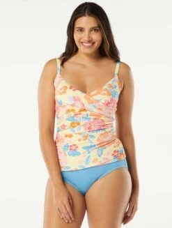 Beach House Swim Christa Wrap Underwire Tankini Top - Newport Floral -Swim Wear Shop H98786 970 alt02