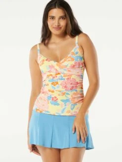 Beach House Swim Christa Wrap Underwire Tankini Top - Newport Floral -Swim Wear Shop H98786 970 alt04