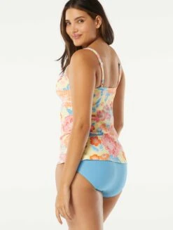 Beach House Swim Blair High Neck Tankini Top - Newport Floral -Swim Wear Shop H98795 970 alt03