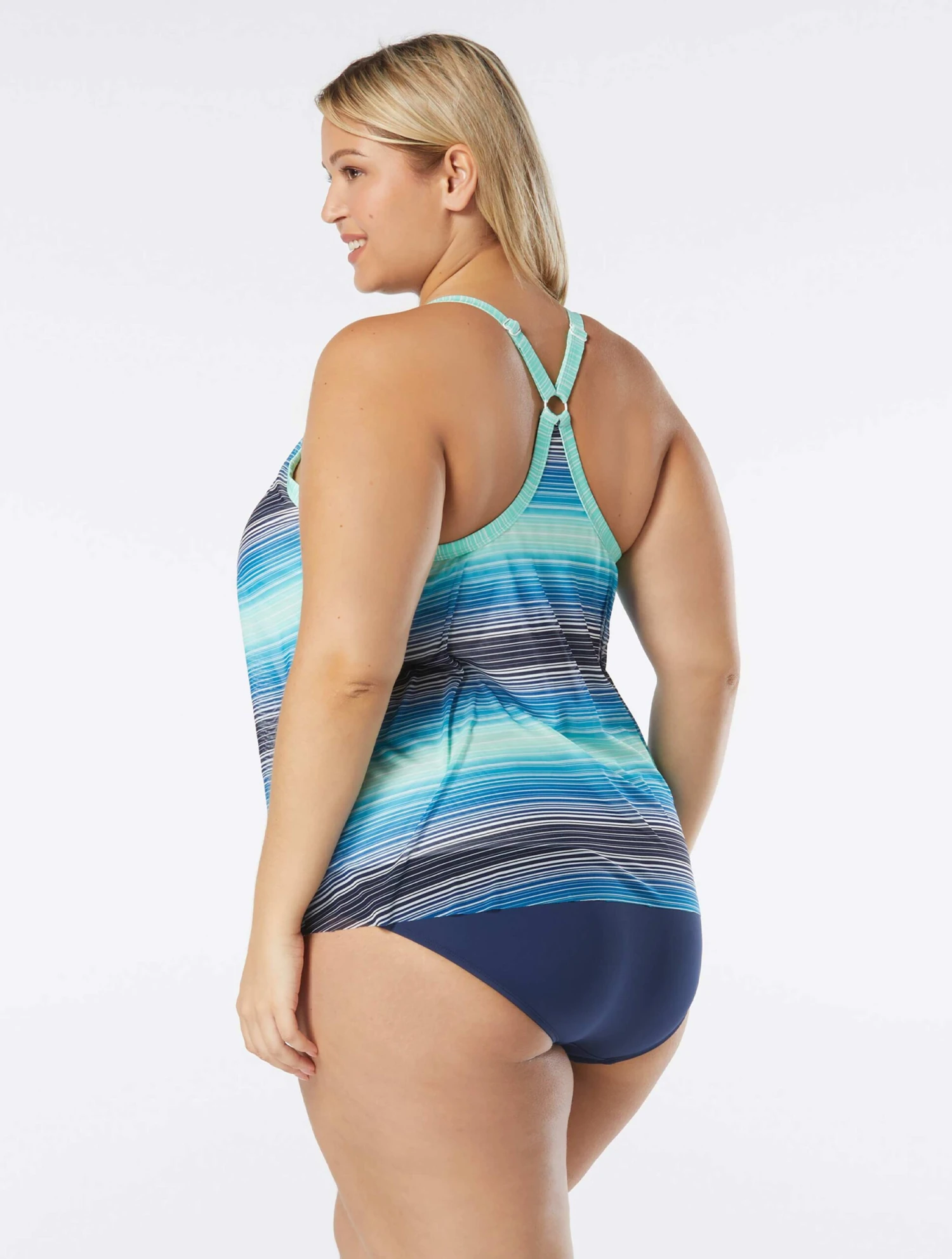 Beach House Swim Plus Size Kerry Mesh Layer Underwire Tankini Top - Sunset Stripe 4 Beach House Swim Plus Size Kerry Mesh Layer Underwire Tankini Top - Sunset Stripe - Image 2