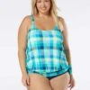 Beach House Swim Plus Size Sarah Side Tie Blouson Tankini Top - Picnic Plaid 2 Beach House Swim Plus Size Sarah Side Tie Blouson Tankini Top - Picnic Plaid -Swim Wear Shop HW48372 511