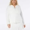 Beach House Swim Plus Size Phoebe Relaxed Fit Ruffled Sun Guard - Pique Solids -Swim Wear Shop HW51396 100