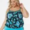 Beach House Swim Plus Size Audrey Blouson Tankini Top - Vineyard Floral -Swim Wear Shop HW95365 001