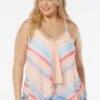 Beach House Swim Plus Size Kerry Mesh Layer Underwire Tankini Top - Parade Stripe