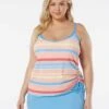 Beach House Swim Plus Size Bridget Shirred Side Underwire Tankini Top - Parade Stripe