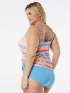 Beach House Swim Plus Size Bridget Shirred Side Underwire Tankini Top - Parade Stripe -Swim Wear Shop HW97382 970 alt03