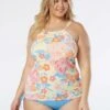 Beach House Swim Plus Size Blair High Neck Tankini Top - Newport Floral -Swim Wear Shop HW98374 970