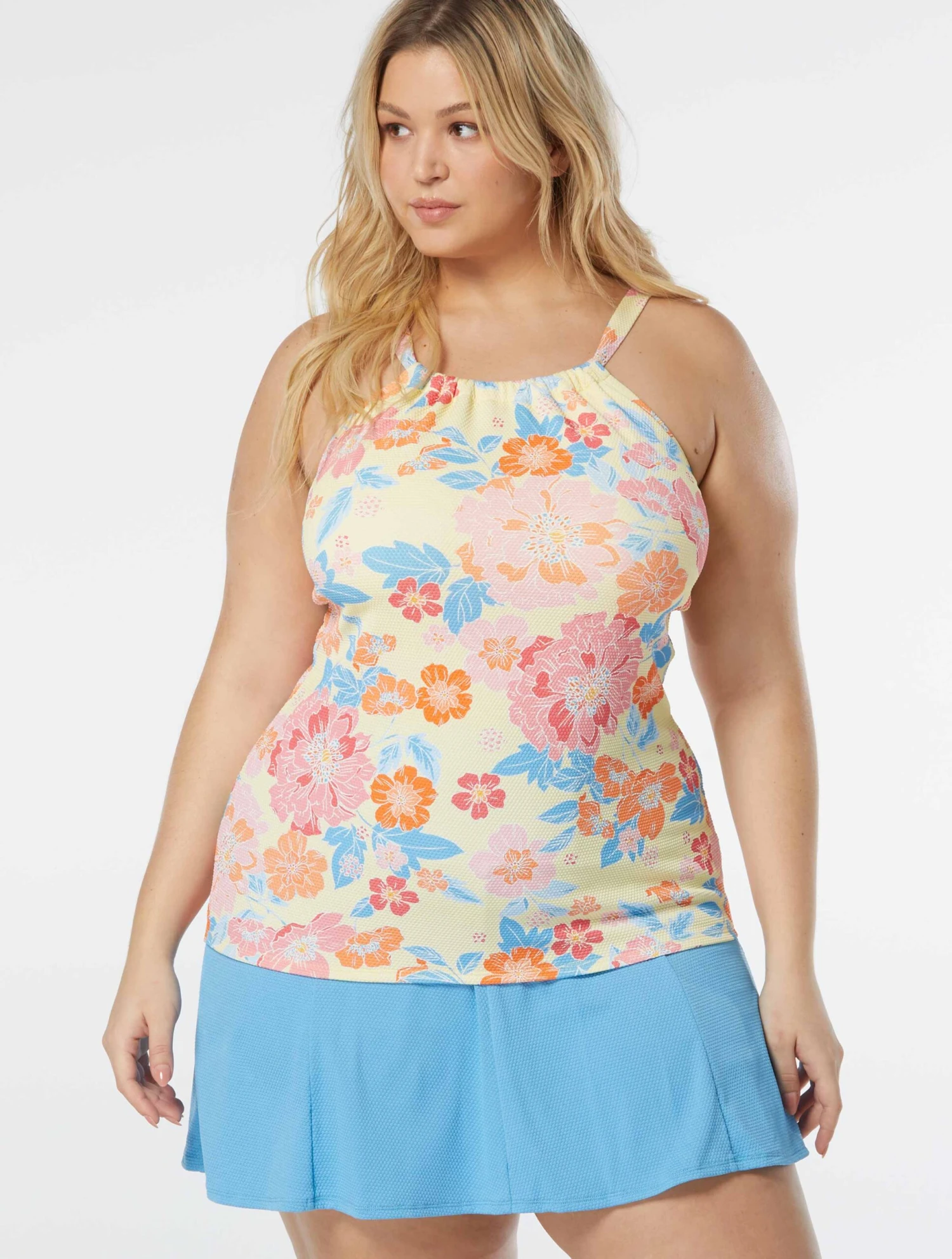 Beach House Swim Plus Size Blair High Neck Tankini Top - Newport Floral 5 Beach House Swim Plus Size Blair High Neck Tankini Top - Newport Floral - Image 3
