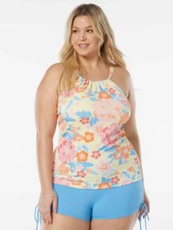 Beach House Swim Plus Size Blair High Neck Tankini Top - Newport Floral 13 Beach House Swim Plus Size Blair High Neck Tankini Top - Newport Floral -Swim Wear Shop HW98374 970 alt04