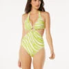 MICHAEL Michael Kors Logo Ring Cut Out One Piece Swimsuit - Mod Zebra -Swim Wear Shop MM1B863 305
