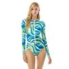MICHAEL Michael Kors Long Sleeve Surf One Piece Swimsuit - Wave -Swim Wear Shop MM1D413 456