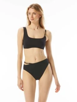 MICHAEL Michael Kors Logo Chain Bikini Top - Signature Solids