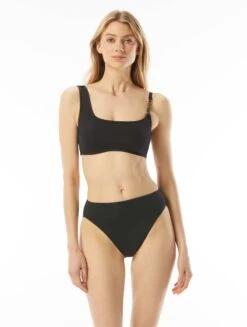 MICHAEL Michael Kors Logo Chain Bikini Top - Signature Solids -Swim Wear Shop MM1K033 001 alt02 R