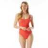 MICHAEL Michael Kors Logo Ring U-Neck One Piece Swimsuit - Solid Texture 1 MICHAEL Michael Kors Logo Ring U-Neck One Piece Swimsuit - Solid Texture -Swim Wear Shop MM1W277 609